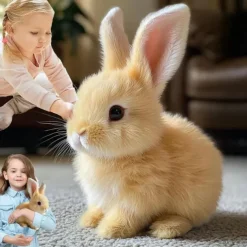 My Realistic Bunny Toy, Interactive Bunny Easter Decoration Realistic Bunny Gift for Kids- Jumping, Twitching, and Shaking Ears, Bunny Realistic Bunny Toy, Bunbi Realistic Bunny