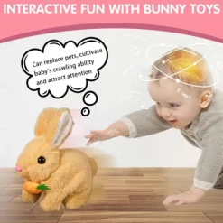 My Realistic Bunny Toy, Interactive Bunny Easter Decoration Realistic Bunny Gift for Kids- Jumping, Twitching, and Shaking Ears, Bunny Realistic Bunny Toy, Bunbi Realistic Bunny