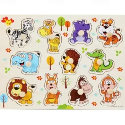 Nail Grasping Board Puzzle Children'S Montessori Early Education Wooden Toys Alphanumeric Fruit Shape Cognitive Jigsaw Puzzle