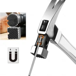 Nail Hammer - Heavy Duty Carpenter Hammer Steel Woodworking Tools Automatic Magnetic Nail Suction Hammer for Home, Industry