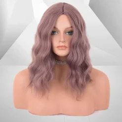 Natalie Portman Wig Ombre Short Curly Wig Synthetic Hair Ash Blonde Wig Ombre Brown Wigs for Women Best Glueless Blonde Wigs with Side Part Mixed Blonde Wig Wigs Christmas Party Wigs