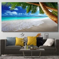 Natural Modern Seascape Wall Pictures Landscape Beach Sea Ocean Canvas Painting Wall Art Posters for Living Room Decor Cuadros
