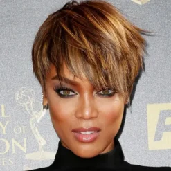 Natural Short Bob Pixie Cut Wigs For Black Women Straight Colored Human Hair With Bangs Natural Brazilian Hair