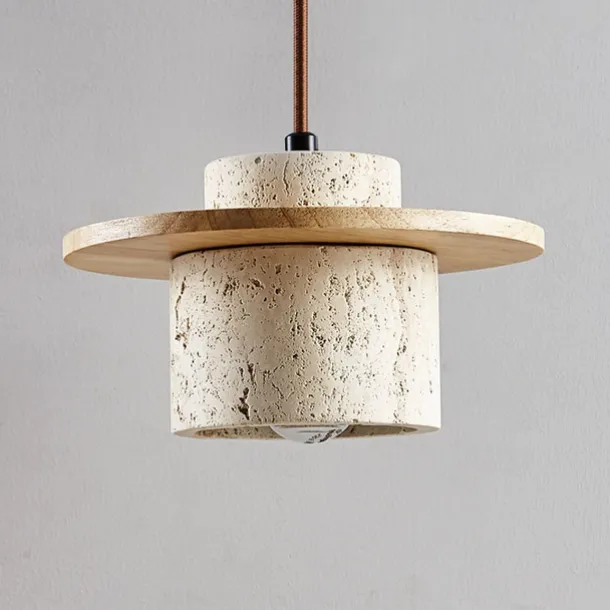 Natural Stone Shade Pendant Light Japanese Wabi Sabi Hanging Lamp with E27 Base Bedside Restaurant Kitchen Aisle Bar Club Suspension Lamp