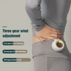 Neck Fan with Adjustable Lanyard – USB Rechargeable Hands-Free Fan with 3-Speed Cooling for Outdoor Use