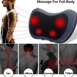 Neck Massager Electric Back Massager with Heat Neck Back Pain Relief Gifts Deep Tissue Kneading Massage Pillow