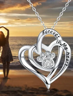 Necklace Chrome Women's Fashion Cute Classic Heart Lovely Heart Shape Necklace For Daily Valentine's Day