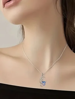 Necklace Chrome Women's Fashion Cute Classic Geometrical Mermaid Lovely Geometric Necklace For Party Valentine's Day Street