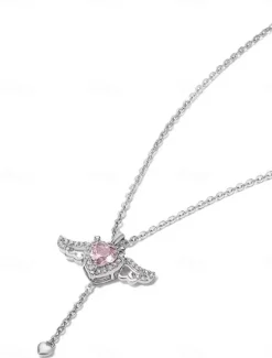 Necklace Copper Women's Fashion Cute Classic Angel Lovely Heart Shape Necklace For Party Daily Valentine's Day