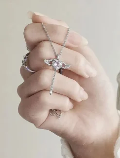 Necklace Copper Women's Fashion Cute Classic Angel Lovely Heart Shape Necklace For Party Daily Valentine's Day