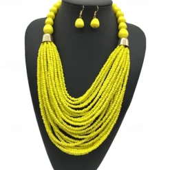 Necklace Earrings Necklace Earrings Retro Vintage Bohemian Boho Plastic For Cosplay Women's Costume Jewelry Fashion Jewelry