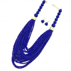 Necklace Earrings Necklace Earrings Retro Vintage Bohemian Boho Plastic For Cosplay Women's Costume Jewelry Fashion Jewelry