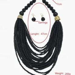 Necklace Earrings Necklace Earrings Retro Vintage Bohemian Boho Plastic For Cosplay Women's Costume Jewelry Fashion Jewelry