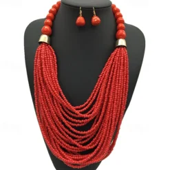 Necklace Earrings Necklace Earrings Retro Vintage Bohemian Boho Plastic For Cosplay Women's Costume Jewelry Fashion Jewelry