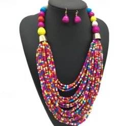 Necklace Earrings Necklace Earrings Retro Vintage Bohemian Boho Plastic For Cosplay Women's Costume Jewelry Fashion Jewelry