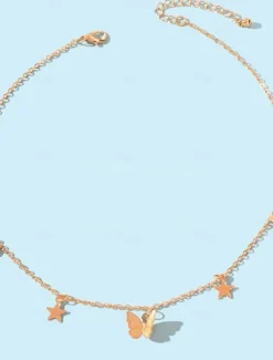 Necklace For Women's Wedding Party Evening Gift Alloy Fancy Butterfly