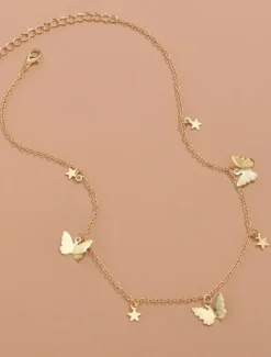 Necklace For Women's Wedding Party Evening Gift Alloy Fancy Butterfly
