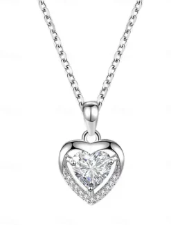 Necklace Titanium Steel Women's Fashion Cute Classic Heart Lovely Heart Shape Necklace For Valentine's Day Birthday Gift