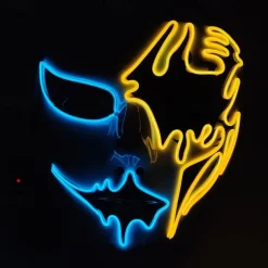 Neon Light LED Mask LED Halloween Scary Mask Cosplay Party Masque Masquerade Masks Halloween Costume Carnival Glow Party Props