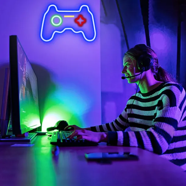 Neon Lights Decoration Game Controller Box Lamp Atmosphere Interior Decoration Lamp Led Back Panel Neon Lamp