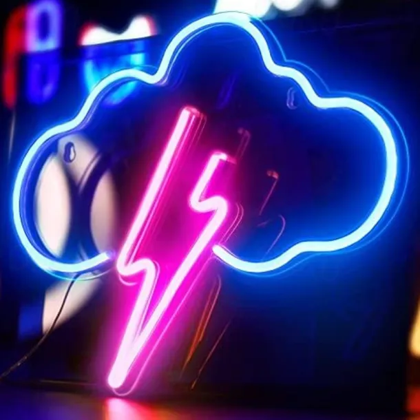 Neon Sign Cloud Led Neon Light Wall Light Wall Decor Battery or USB Powered Light Up Acrylic Neon Signs for Bedroom Kids Room Living Room