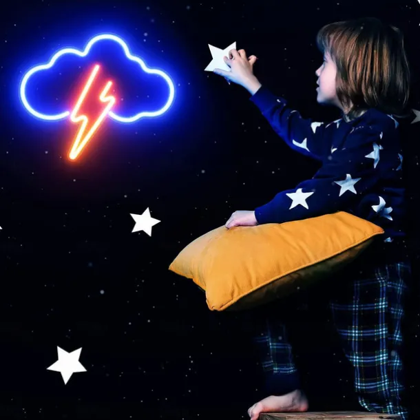 Neon Sign Cloud Led Neon Light Wall Light Wall Decor Battery or USB Powered Light Up Acrylic Neon Signs for Bedroom Kids Room Living Room