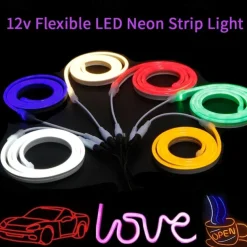 Neon Strip LED Light Flexible DC 12V Waterproof IP67 SMD 2835 Rope Tube White Blue Red Green Decoration for Christmas Holiday Indoors Outdoor