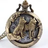 New Arrival Quartz Pocket Watch Open-faced Cover Mixed Style Wild Wolf Embossment Transparent Lid Pendant Unisex Women Men Watch