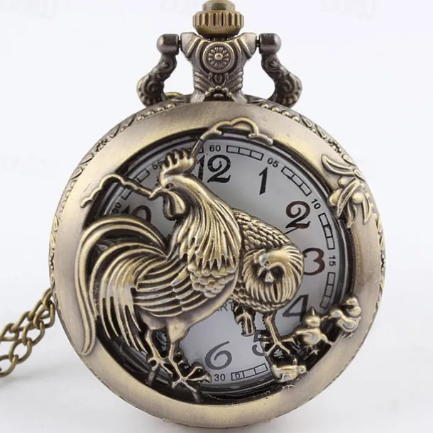 New Arrival Quartz Pocket Watch Open-faced Cover Mixed Style Wild Wolf Embossment Transparent Lid Pendant Unisex Women Men Watch
