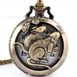 New Arrival Quartz Pocket Watch Open-faced Cover Mixed Style Wild Wolf Embossment Transparent Lid Pendant Unisex Women Men Watch