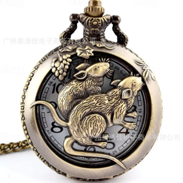 New Arrival Quartz Pocket Watch Open-faced Cover Mixed Style Wild Wolf Embossment Transparent Lid Pendant Unisex Women Men Watch