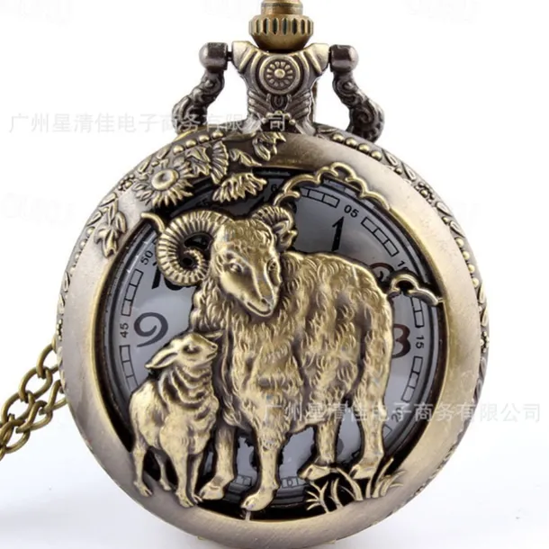 New Arrival Quartz Pocket Watch Open-faced Cover Mixed Style Wild Wolf Embossment Transparent Lid Pendant Unisex Women Men Watch