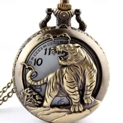 New Arrival Quartz Pocket Watch Open-faced Cover Mixed Style Wild Wolf Embossment Transparent Lid Pendant Unisex Women Men Watch