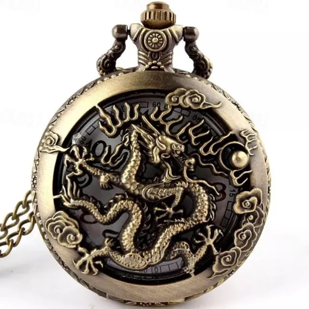 New Arrival Quartz Pocket Watch Open-faced Cover Mixed Style Wild Wolf Embossment Transparent Lid Pendant Unisex Women Men Watch