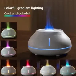 New Essential Oil Diffuser Air Humidifier Ultrasonic Cool Mist Maker Fogger with 7-color Flame Lamp Aroma Diffuser