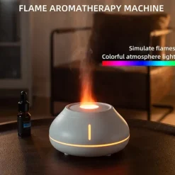 New Essential Oil Diffuser Air Humidifier Ultrasonic Cool Mist Maker Fogger with 7-color Flame Lamp Aroma Diffuser