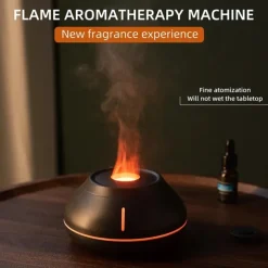 New Essential Oil Diffuser Air Humidifier Ultrasonic Cool Mist Maker Fogger with 7-color Flame Lamp Aroma Diffuser