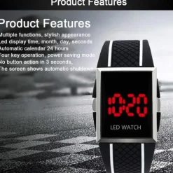 New Fashion Hot Personality Leisure Mens Womens Unisex White Black LED Digital Sports Wrist Watch