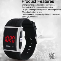 New Fashion Hot Personality Leisure Mens Womens Unisex White Black LED Digital Sports Wrist Watch