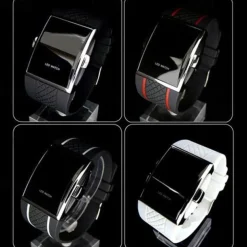 New Fashion Hot Personality Leisure Mens Womens Unisex White Black LED Digital Sports Wrist Watch