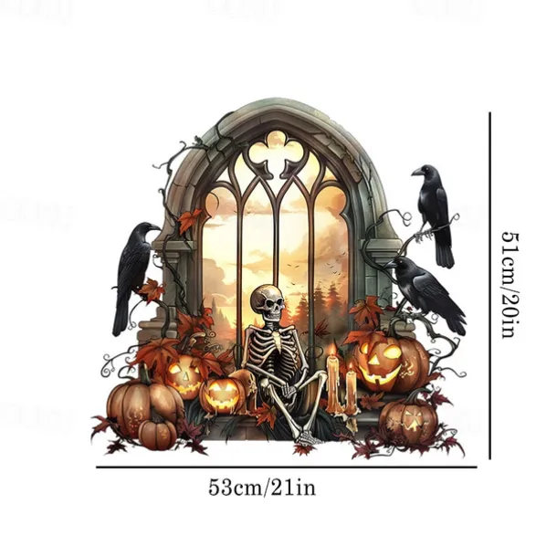 New Halloween Horror Hole Wall Decals - Spooky Party Decor, Self-Adhesive Waterproof Stickers for Doors and Windows