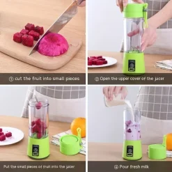 New Juicing Machine Home Portable Juicing Cup Four Leaf Mini Juicing Machine Portable Mixer Fruit Milk Shake Handheld Electric Juicing Machine USB Charging Multifunctional Mixer Kitchen Supplies