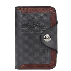 New Men Credit Card Holder Wallet Leather Short Male Purse With Coin Pocket Card Holder Trifold Wallet Men's Clutch Money Bag Coin Purses