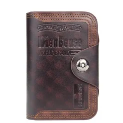 New Men Credit Card Holder Wallet Leather Short Male Purse With Coin Pocket Card Holder Trifold Wallet Men's Clutch Money Bag Coin Purses