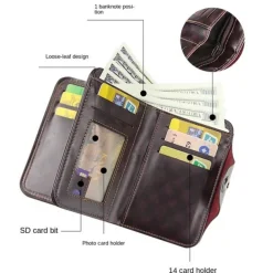 New Men Credit Card Holder Wallet Leather Short Male Purse With Coin Pocket Card Holder Trifold Wallet Men's Clutch Money Bag Coin Purses