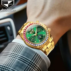 New Men'S Luminous Business Watch Perpetual Calendar Moon Phase Display Colorful Diamond Multi-Function Automatic Mechanical Watch Waterproof Sports Leisure Men'S Watch