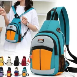 New Men's Women's Fashion Multi Function Mini Backpack Small Chest Bag Messenger Bag Female Sports Bag Travel Bagpack Crossbody Bag Girl Back Pack Waterproof Oxford Cloth Outdoor Bags