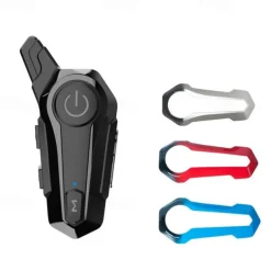 New Motorcycle Bluetooth Headset Intercom Outdoor Riding Headset, Motorcycle BT Intercom with FM Radio Helmet BT Headset Waterproof Universal Communication System for ATV Dirt Bike Motorcycle