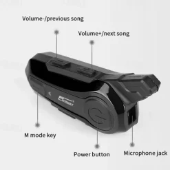 New Motorcycle Bluetooth Headset Intercom Outdoor Riding Headset, Motorcycle BT Intercom with FM Radio Helmet BT Headset Waterproof Universal Communication System for ATV Dirt Bike Motorcycle