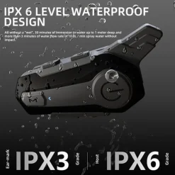 New Motorcycle Bluetooth Headset Intercom Outdoor Riding Headset, Motorcycle BT Intercom with FM Radio Helmet BT Headset Waterproof Universal Communication System for ATV Dirt Bike Motorcycle